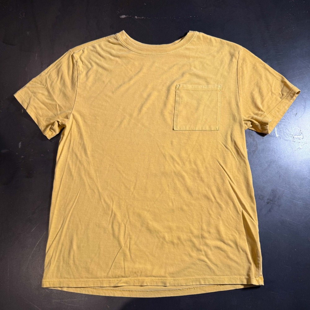 Art Class Boys L 12/14 Mustard Yellow Short Sleeve Pocket Tee Shirt Mustard